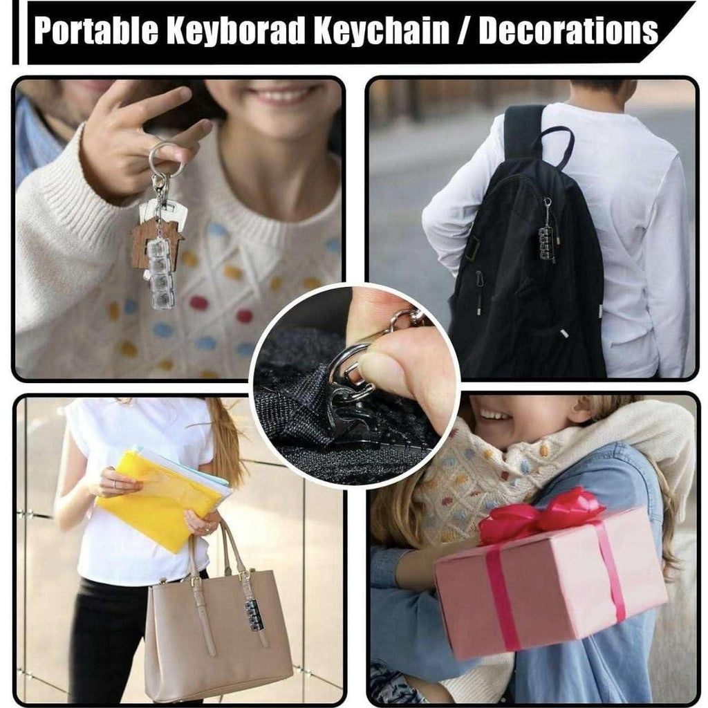 Keyboard Fidget Keychain with Transparent Mechanical Switch for Stress Relief, Clicky Desk Toy for Adults, Portable EDC Keyring Accessory for Office, Travel & Daily Use